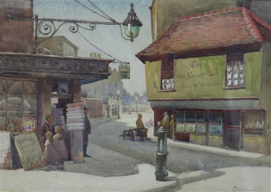 J. Ogden 1897, watercolour, The Old Curiosity Shop, signed and dated 1897, 25 x 35cm